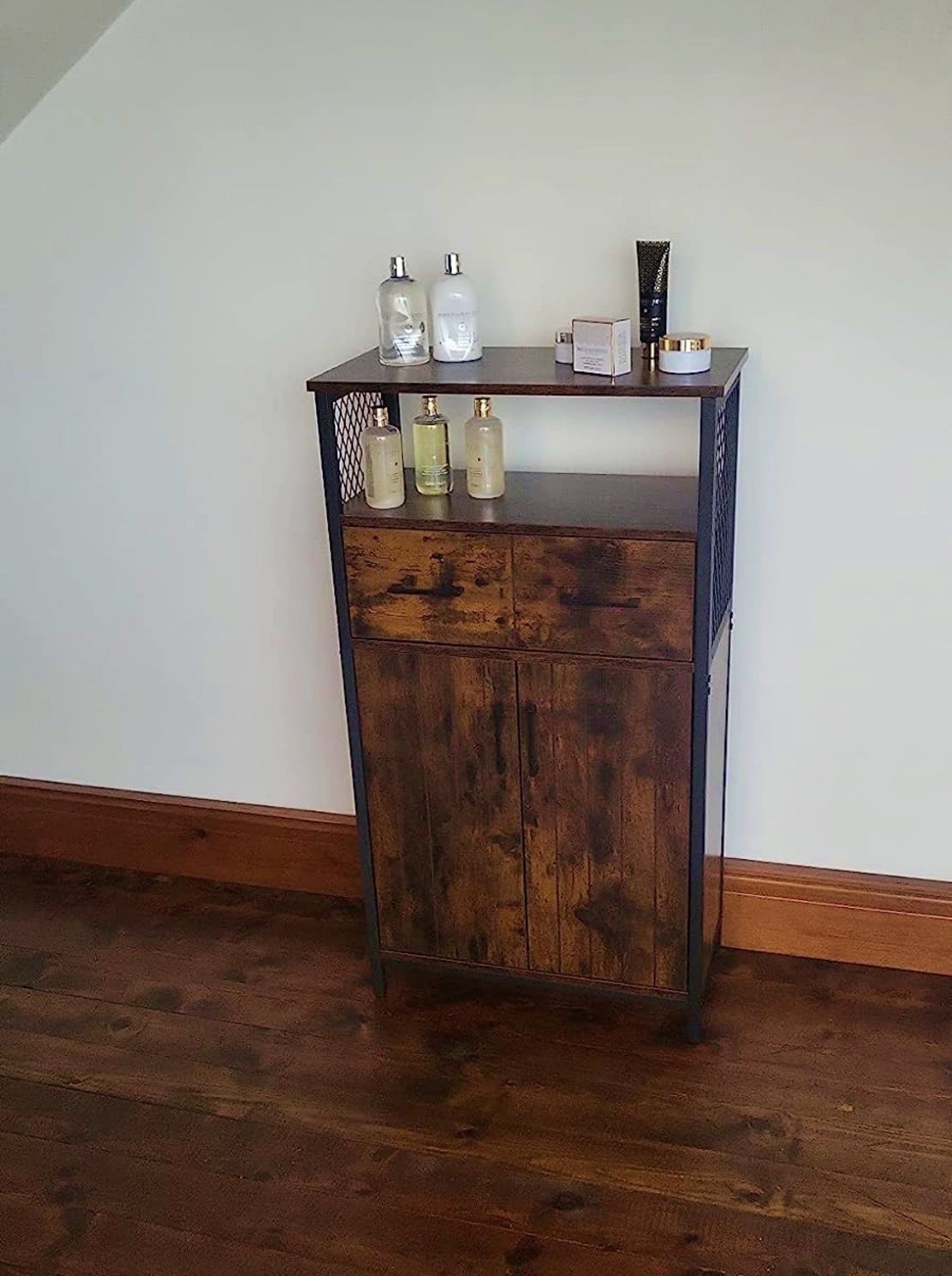 Rustic Storage Cabinet Industrial Slim Sideboard Hall Console Kitchen Cupboard