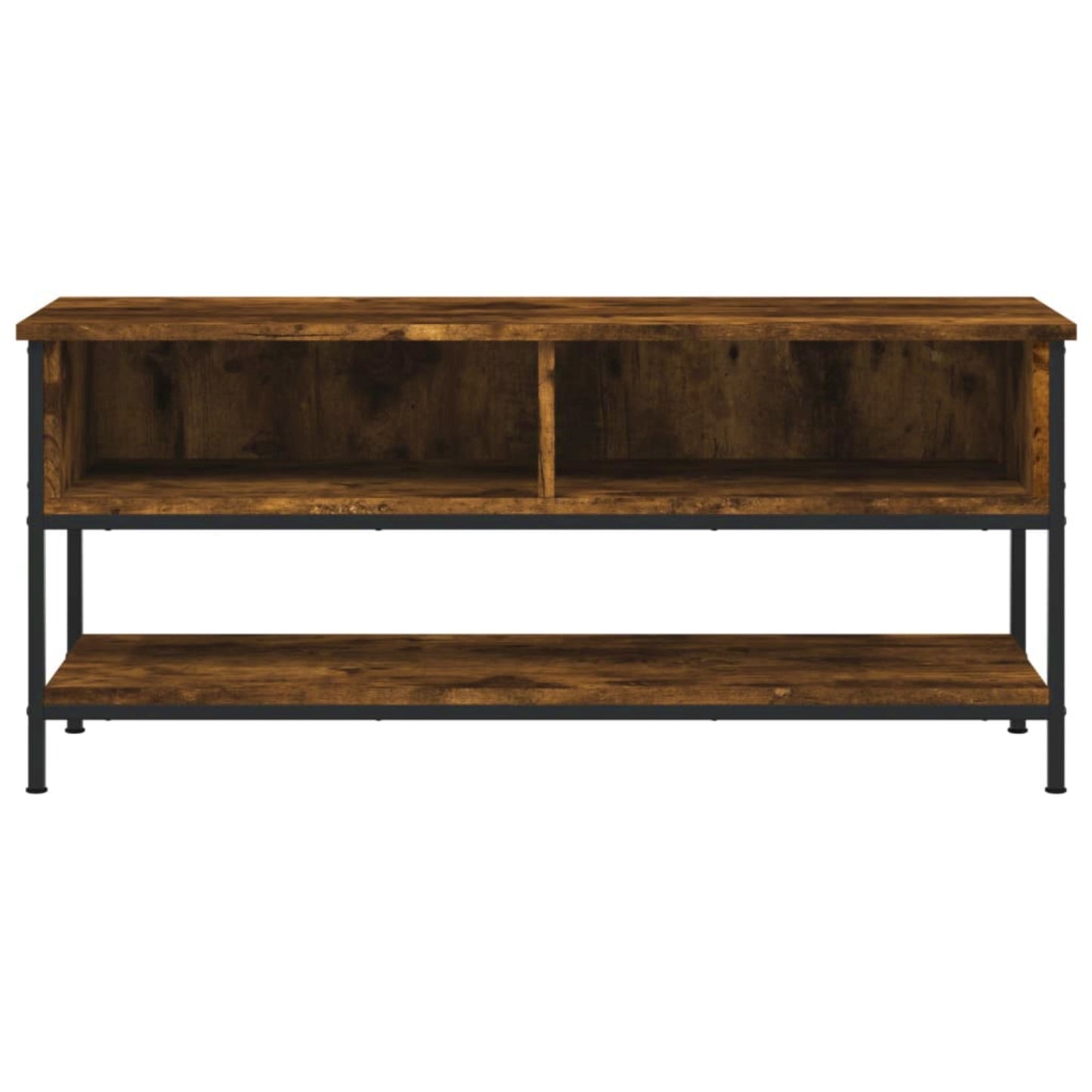 Industrial TV Unit Vintage Wood Metal Media Stand Living Room Storage Console