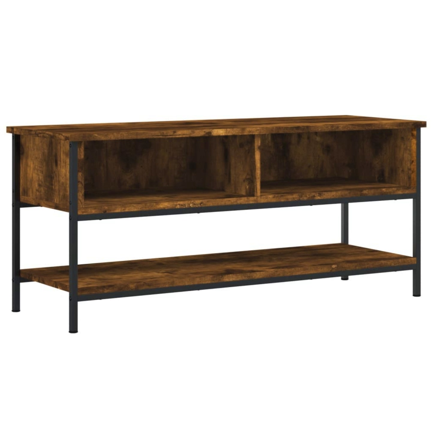 Industrial TV Unit Vintage Wood Metal Media Stand Living Room Storage Console