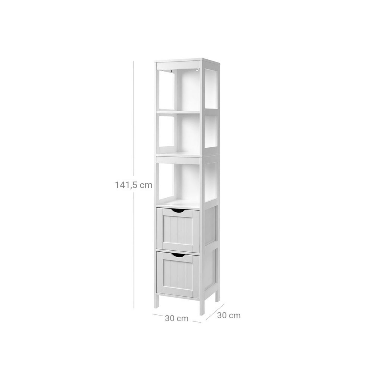 Bathroom Storage Cabinet White Slim Towel Storage Cupboard Tall Toiletry Shelving Unit