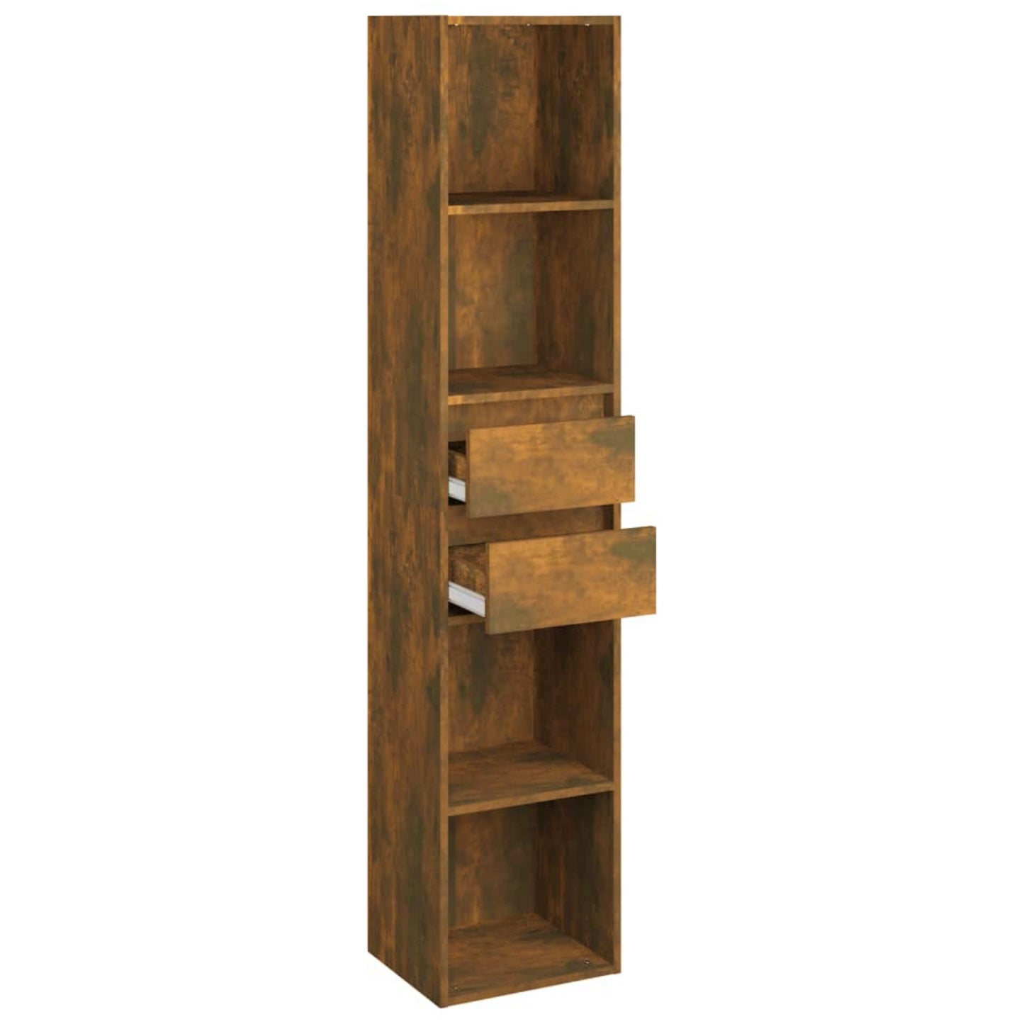 Slim Wooden Bookcase Modern Tall Bookshelf Narrow Storage Cabinet Shelving Unit