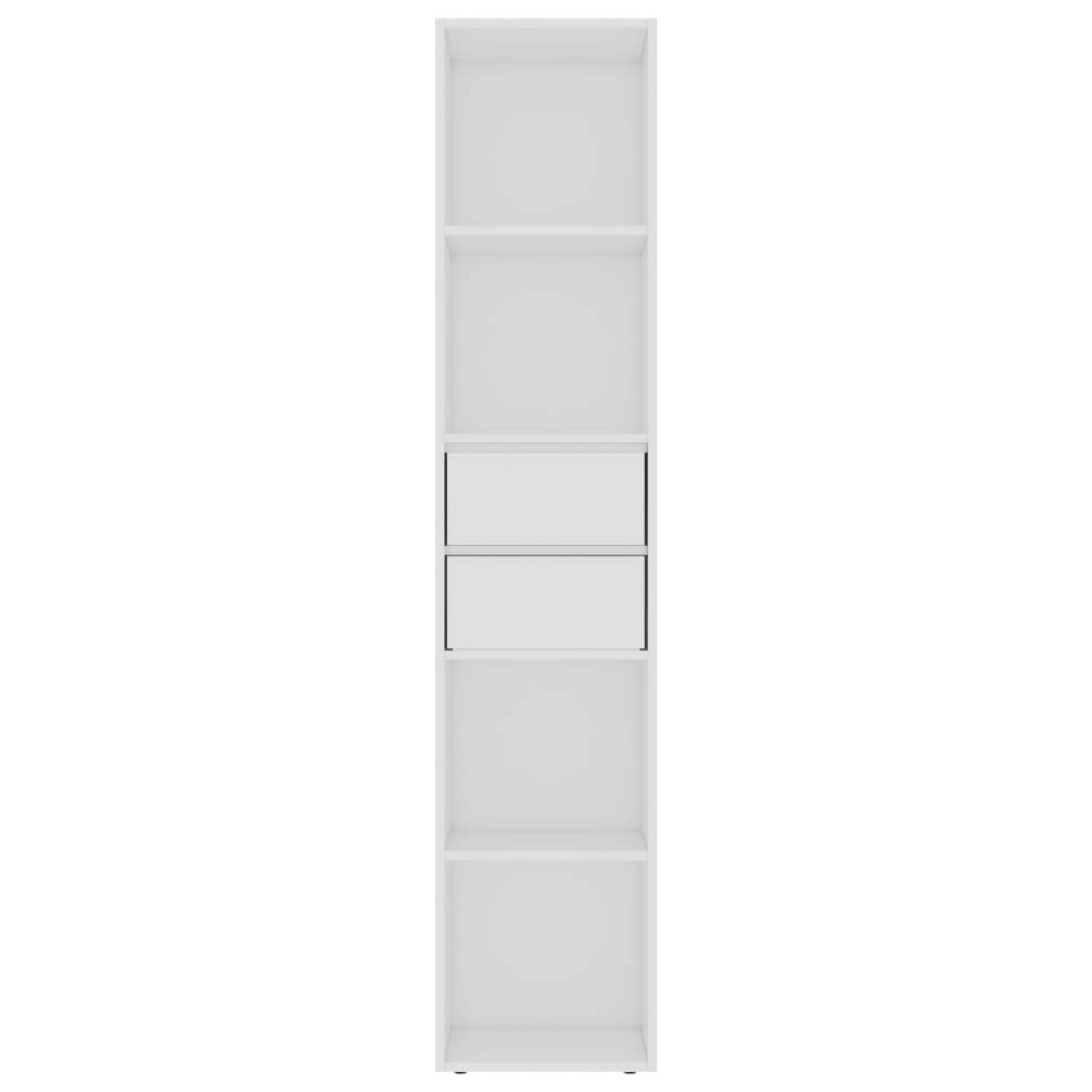 Modern Slim Bookcase White Lounge Bookshelf Contemporary Display Stand Narrow Storage Cabinet