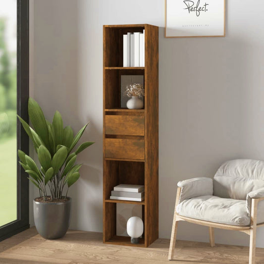 Slim Wooden Bookcase Modern Tall Bookshelf Narrow Storage Cabinet Shelving Unit