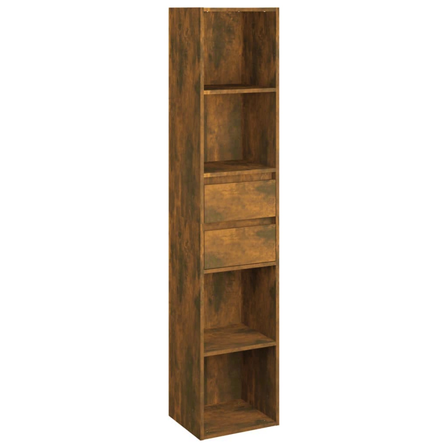 Slim Wooden Bookcase Modern Tall Bookshelf Narrow Storage Cabinet Shelving Unit