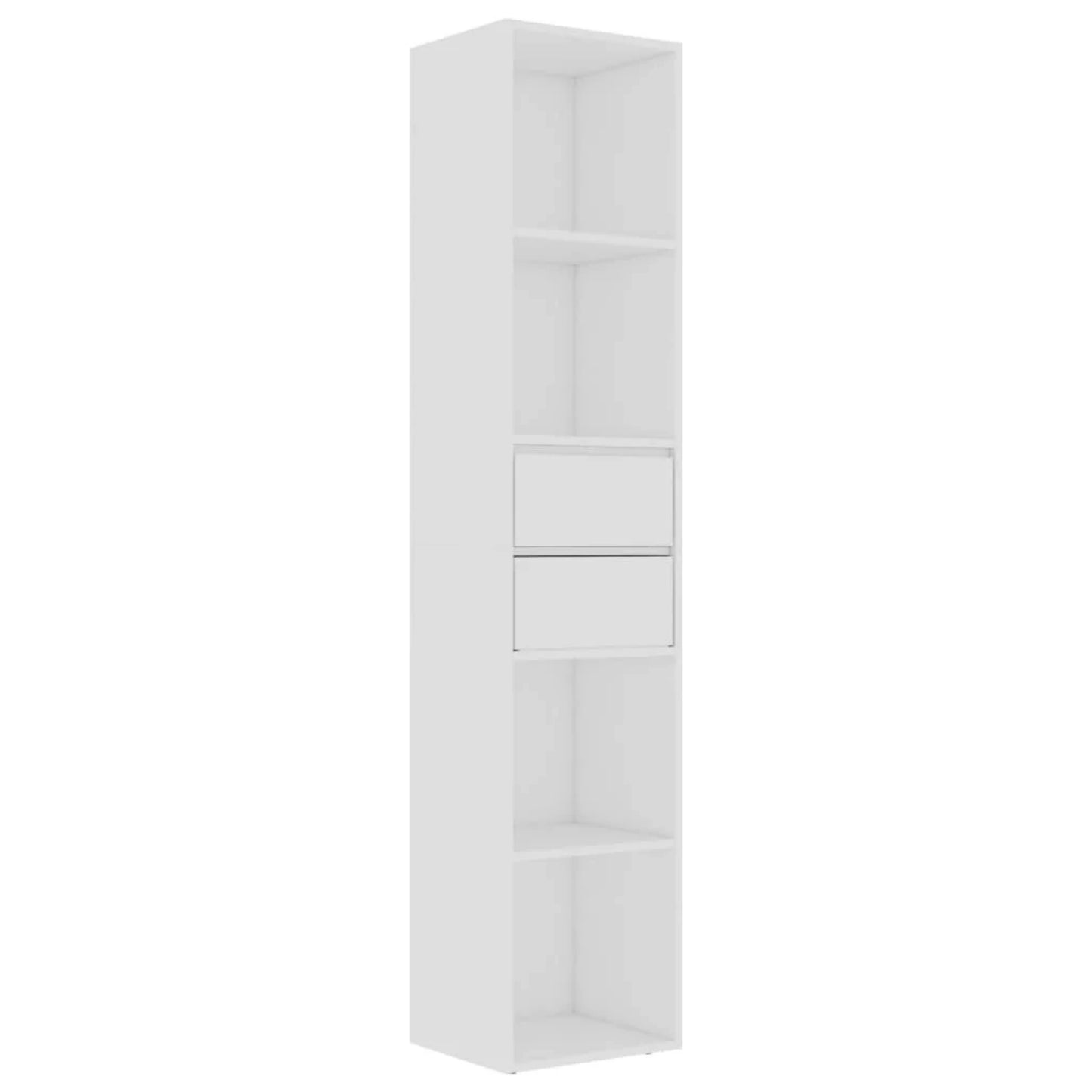 Modern Slim Bookcase White Lounge Bookshelf Contemporary Display Stand Narrow Storage Cabinet