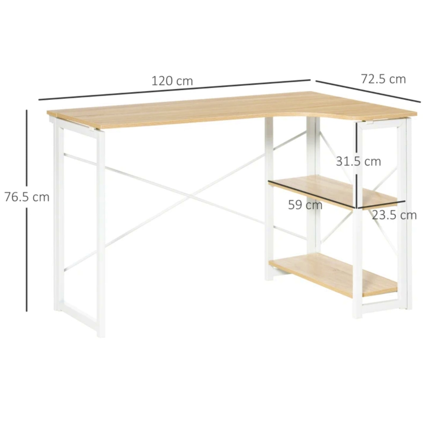 Corner Office Desk Modern L-Shaped Workstation Computer Study Executive Furniture