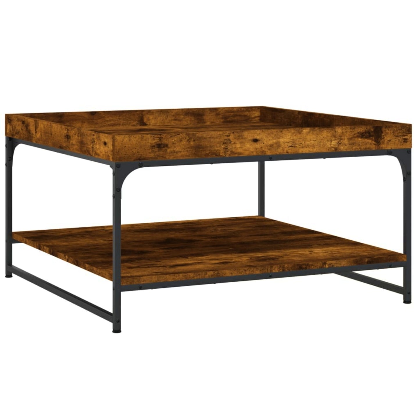 Vintage Industrial Coffee Table Large Square Living Room Rustic Tray Top Stand