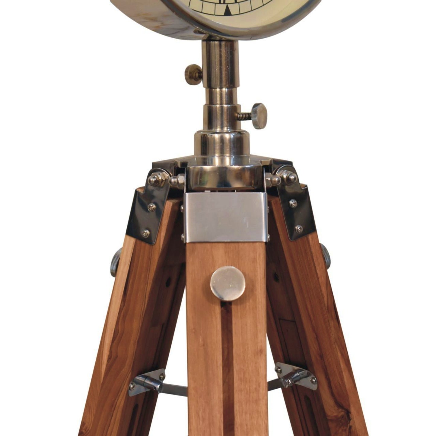 Industrial Large Clock Tripod Floor Standing Vintage Wood Metal Tall Timer