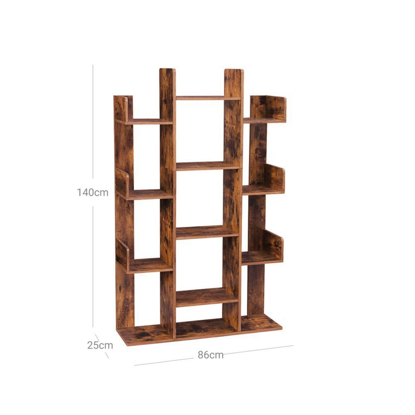 Vintage Shelving Unit Narrow Rustic Bookcase Lounge Cube Divider Modern Display Cabinet