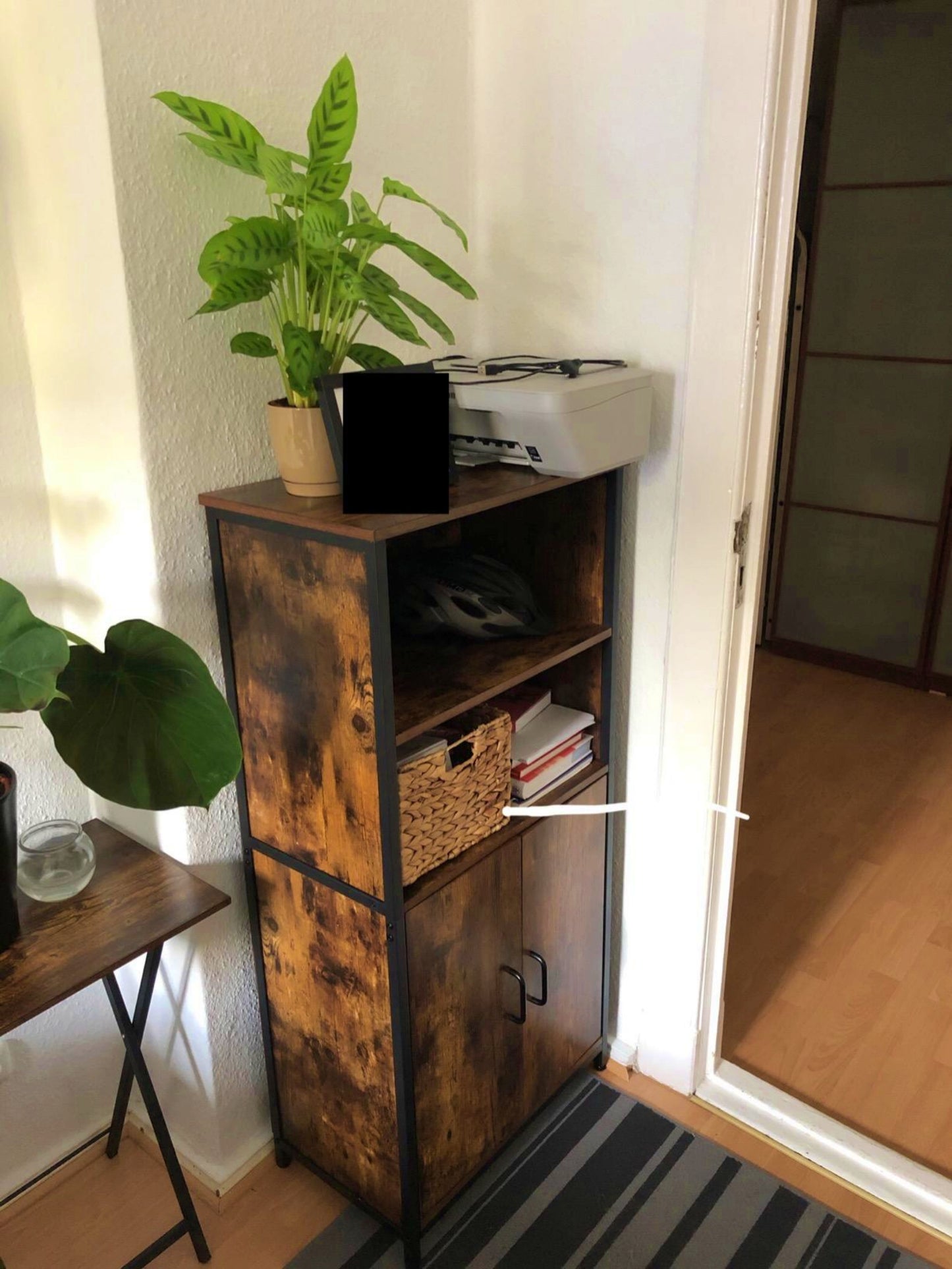 Vintage Storage Cabinet Industrial Kitchen Cupboard Rustic Office Shelving Unit