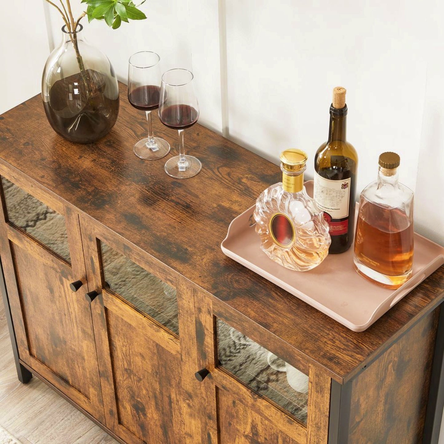 Vintage Storage Sideboard Industrial Dining Cabinet Large Rustic Hallway Console