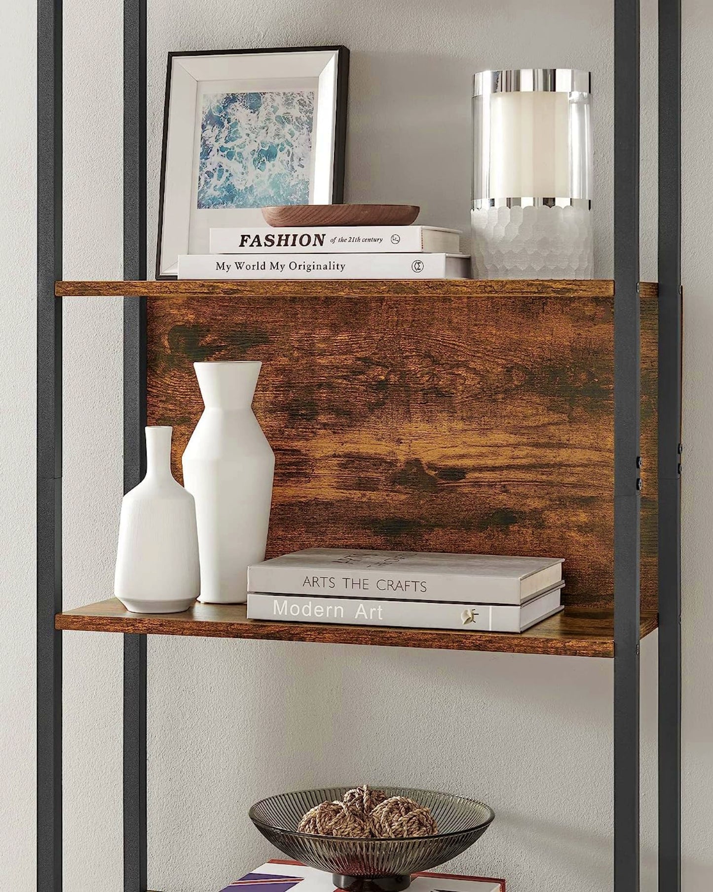 Modern Tall Bookcase Industrial Shelving Unit Home Office Storage Bookshelf