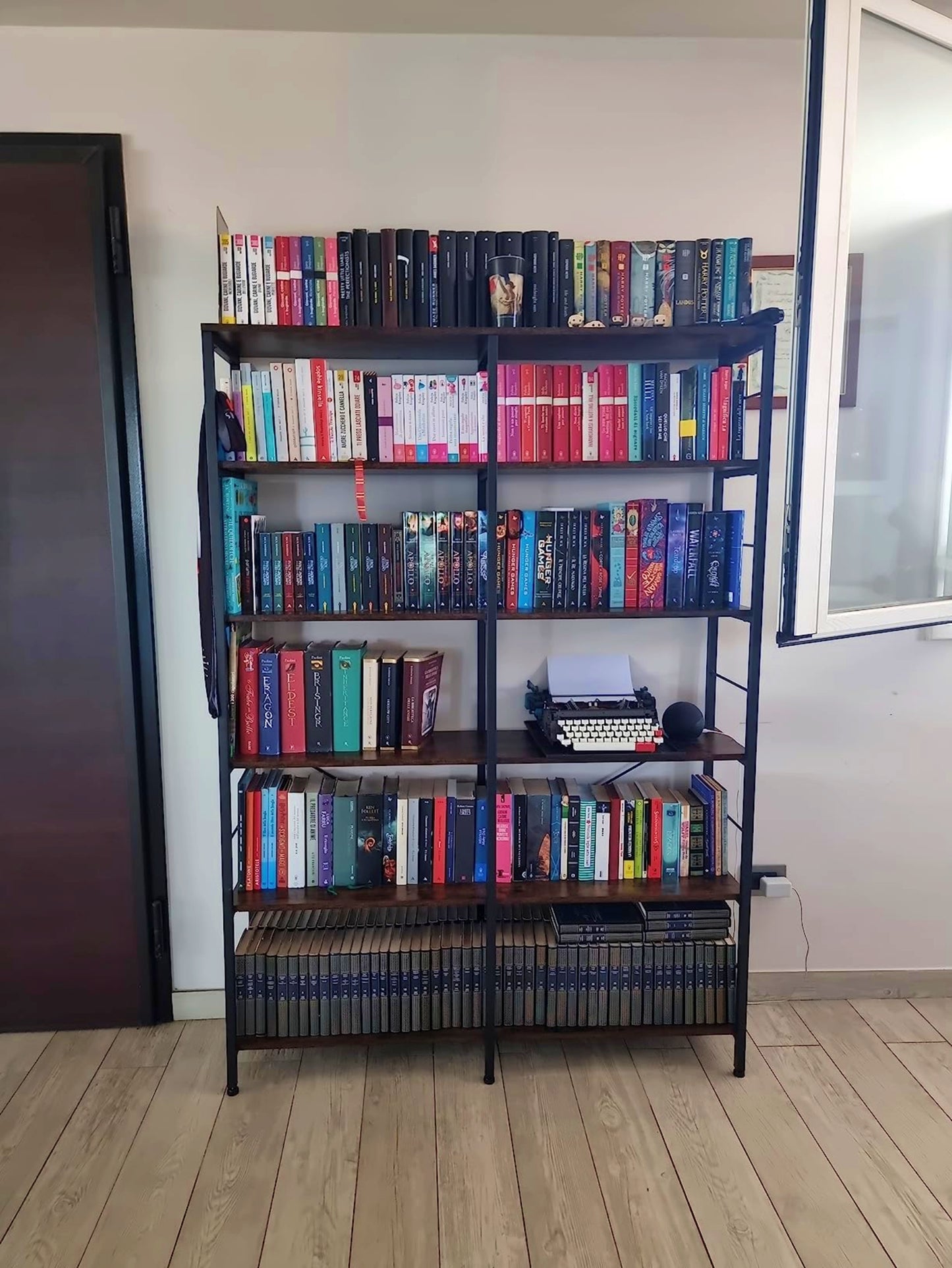 Large Industrial Bookcase Modern Shelving Unit Home Office Storage Bookshelf