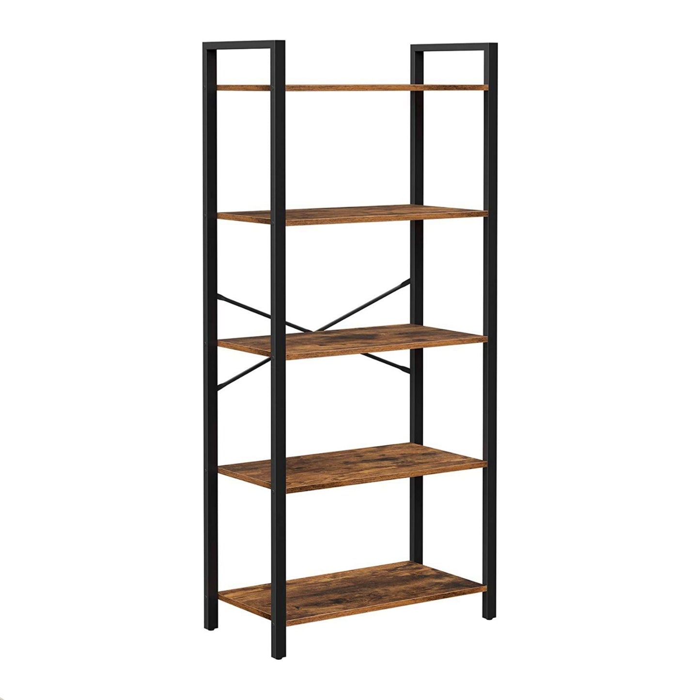 Industrial Metal Bookcase Rustic Shelving Unit Lounge Display Storage Cabinet