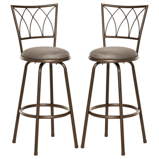 Metal Bar Stool Set Swivel High Seat Modern Breakfast Kitchen Dining Pub Chair