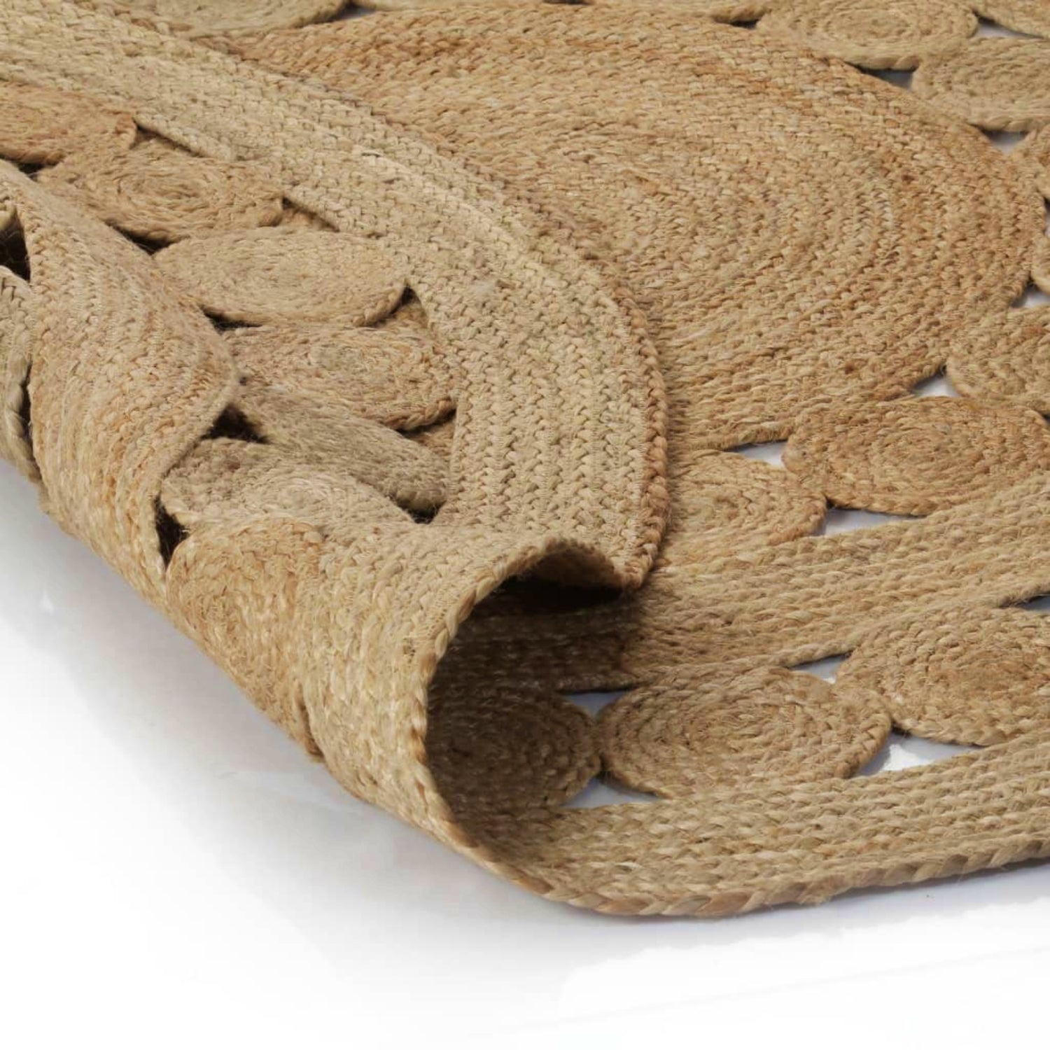 Cotton Round Braided Rag Rug Natural Outdoor Bohemian Area Rugs Floor Mat  Carpet