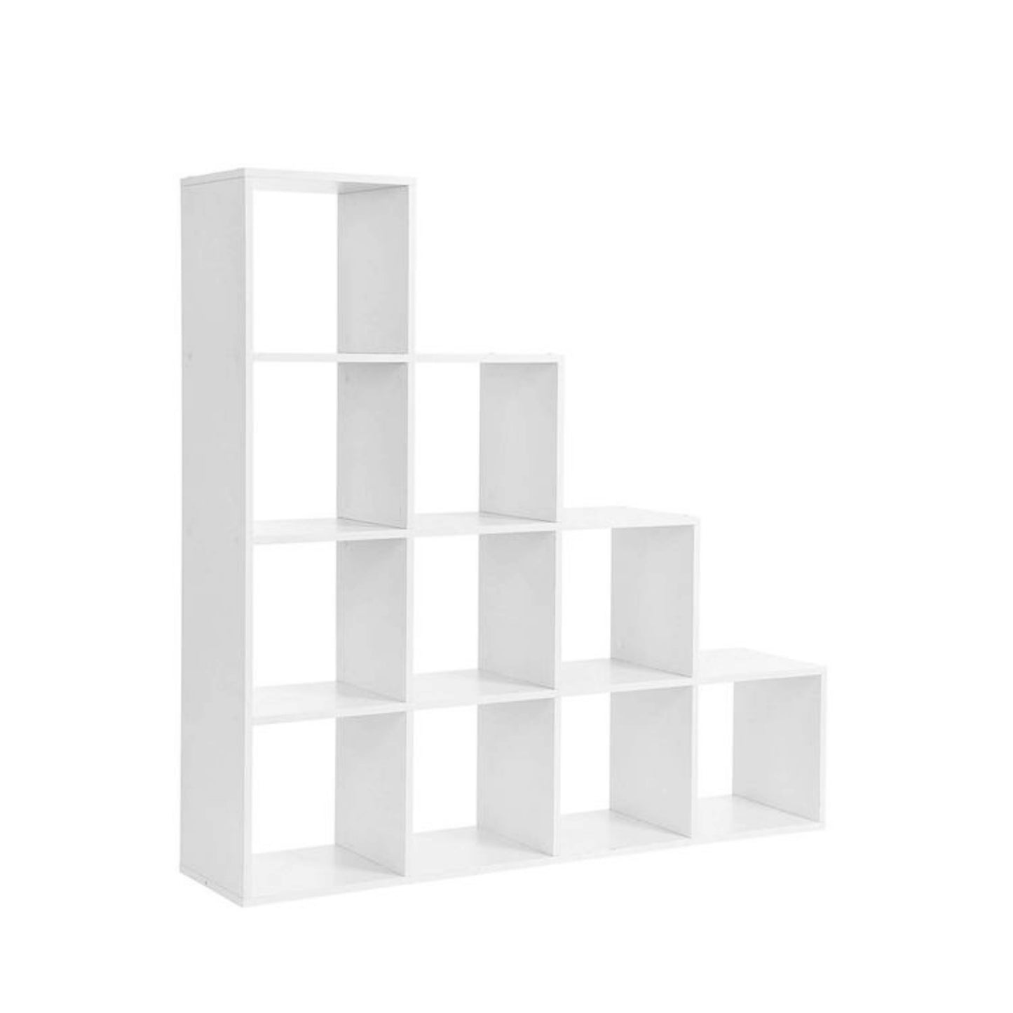 Modern White Bookcase Open Cube Shelving Unit Staircase Room Divider