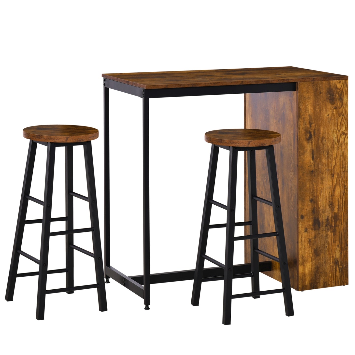 Vintage Bar Table Set Industrial Kitchen Breakfast Tall Island Rustic Dining Coffee Furniture