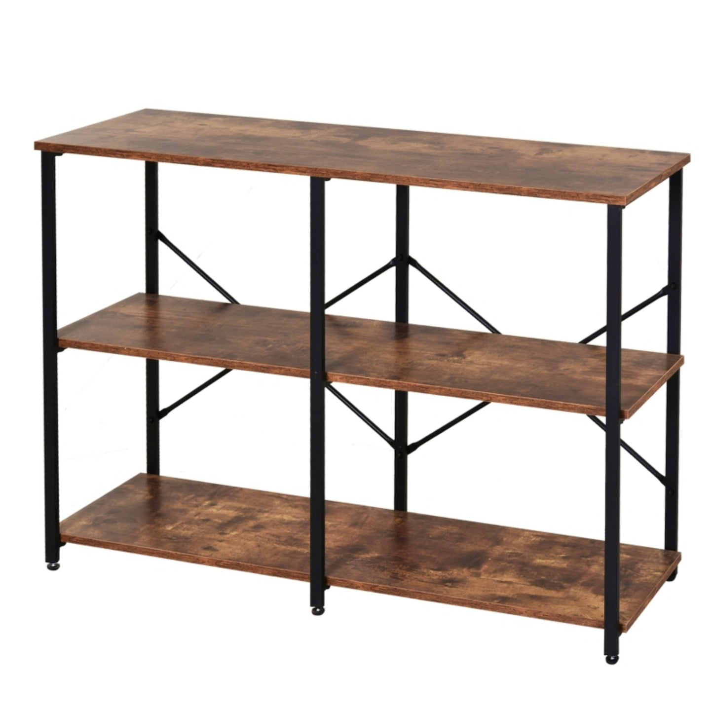 Industrial Storage Unit Vintage Slim Console Table Rustic Large Display Bookcase