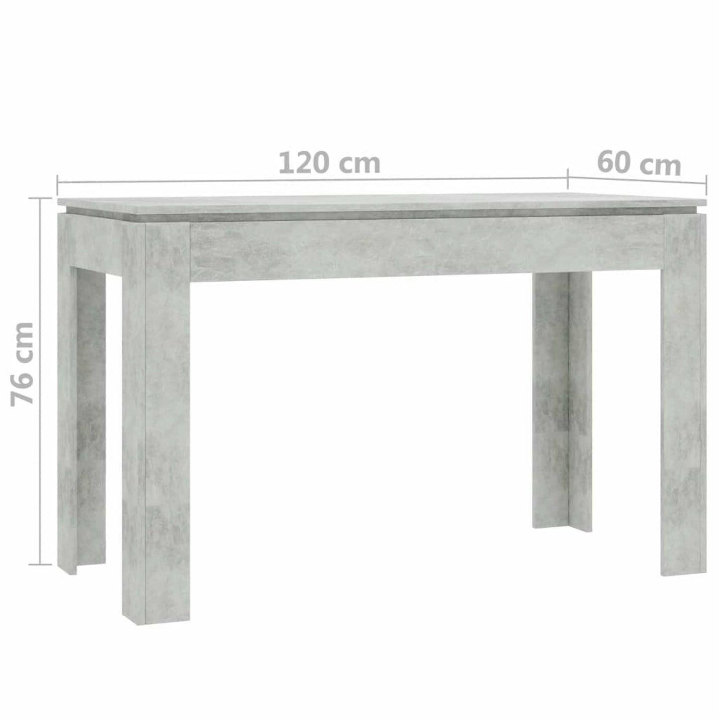 Modern Dining Table Grey Large Kitchen Breakfast Contemporary Furniture