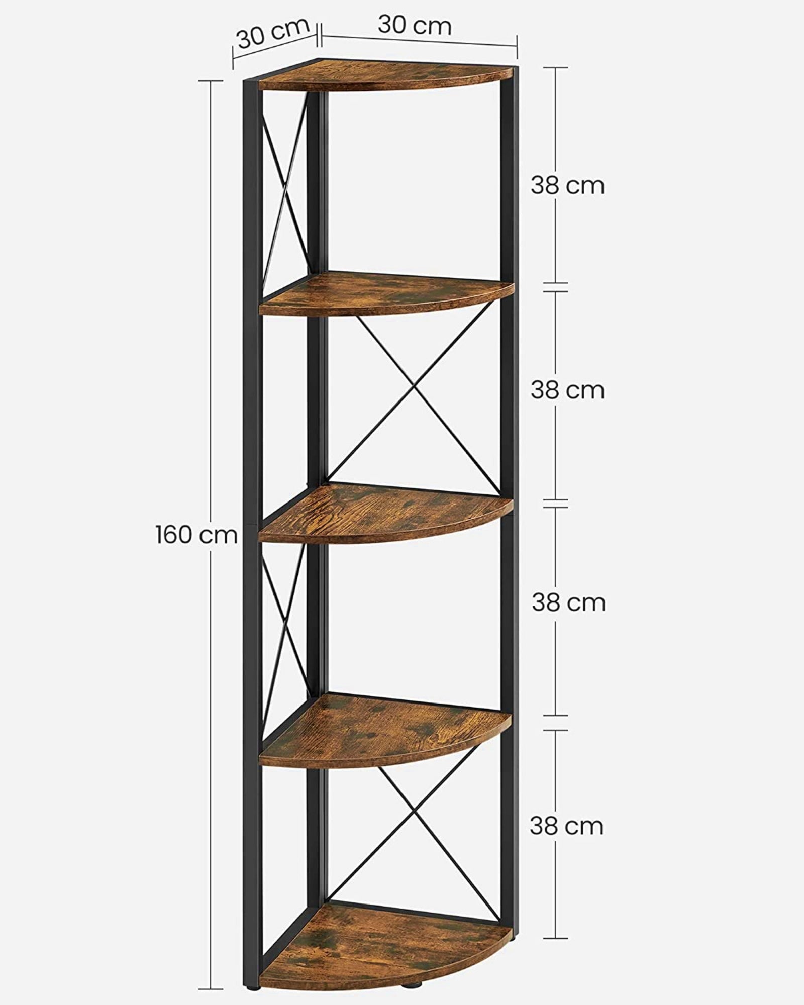 Corner Shelving Unit Industrial Bookcase Rustic Display Lounge Stand ...