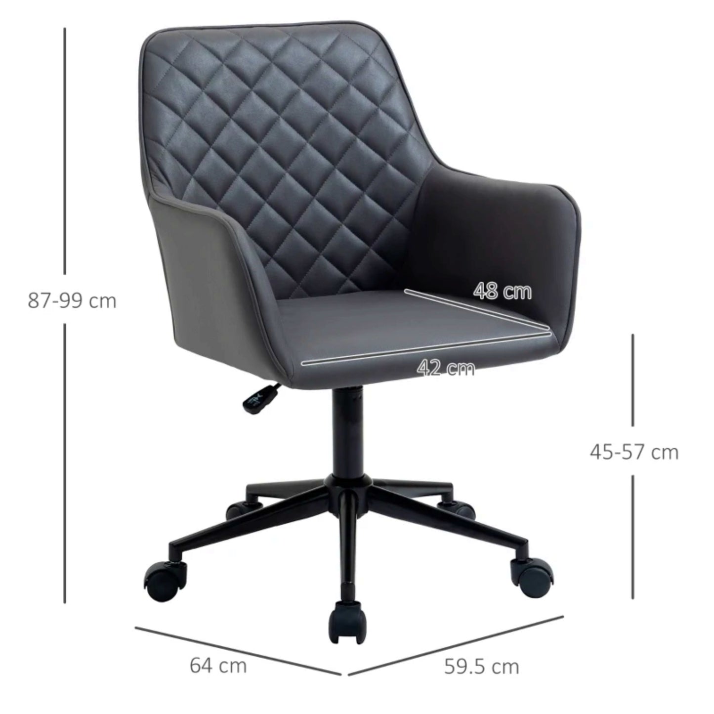 Ergonomic Office Chair Modern PU Leather Armchair Swivel Director Desk Seat