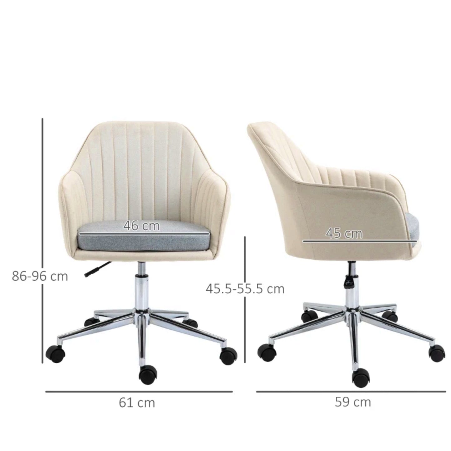 Fabric Desk Chair Modern Ergonomic Swivel Office Director Seat Shell Armchair