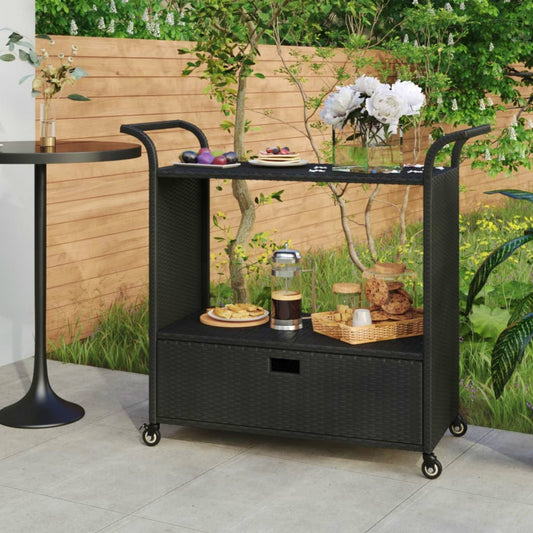 Rattan Bar Trolley Garden Modern Furniture Pool Party Serving Cart