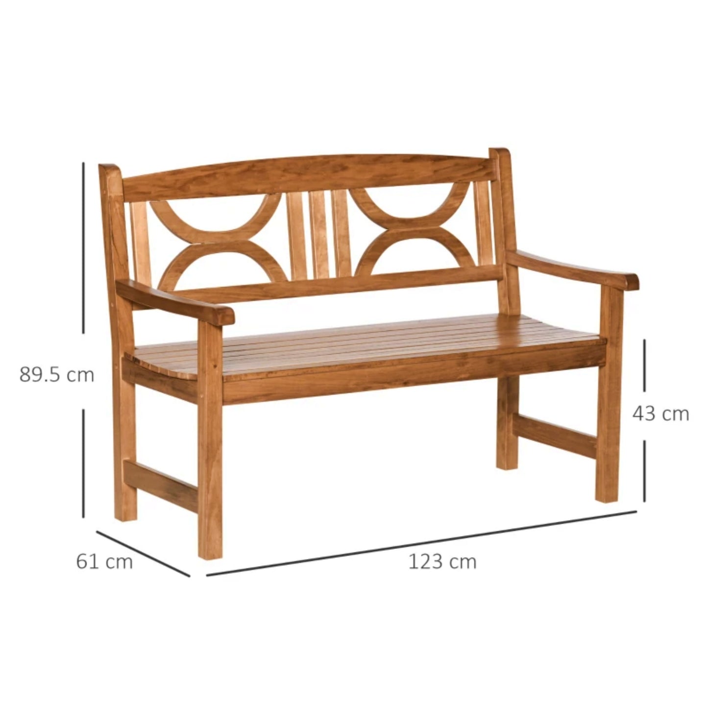 Wooden Garden Bench Outdoor 2 Seater Sofa Patio Dining Chair Balcony Loveseat