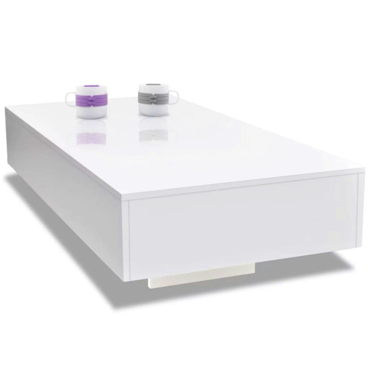 Modern Coffee Table White Gloss Large Sofa Side Unit Lounge Low Display Cabinet