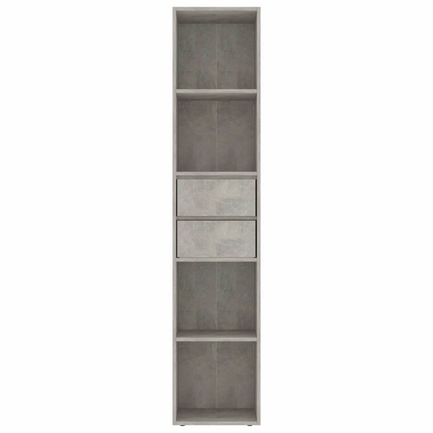 Modern Slim Bookcase Grey Lounge Bookshelf Contemporary Display Storage Cabinet