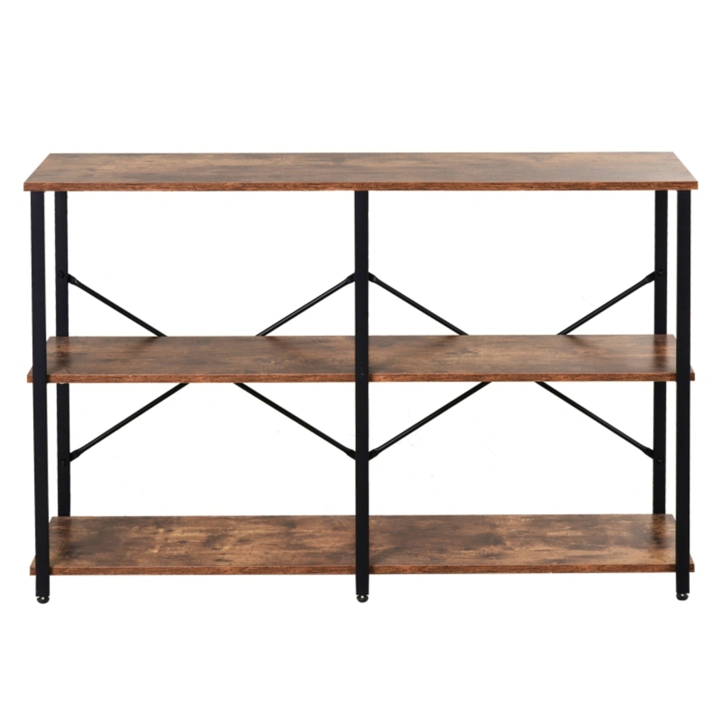 Industrial Storage Unit Vintage Slim Console Table Rustic Large Display Bookcase