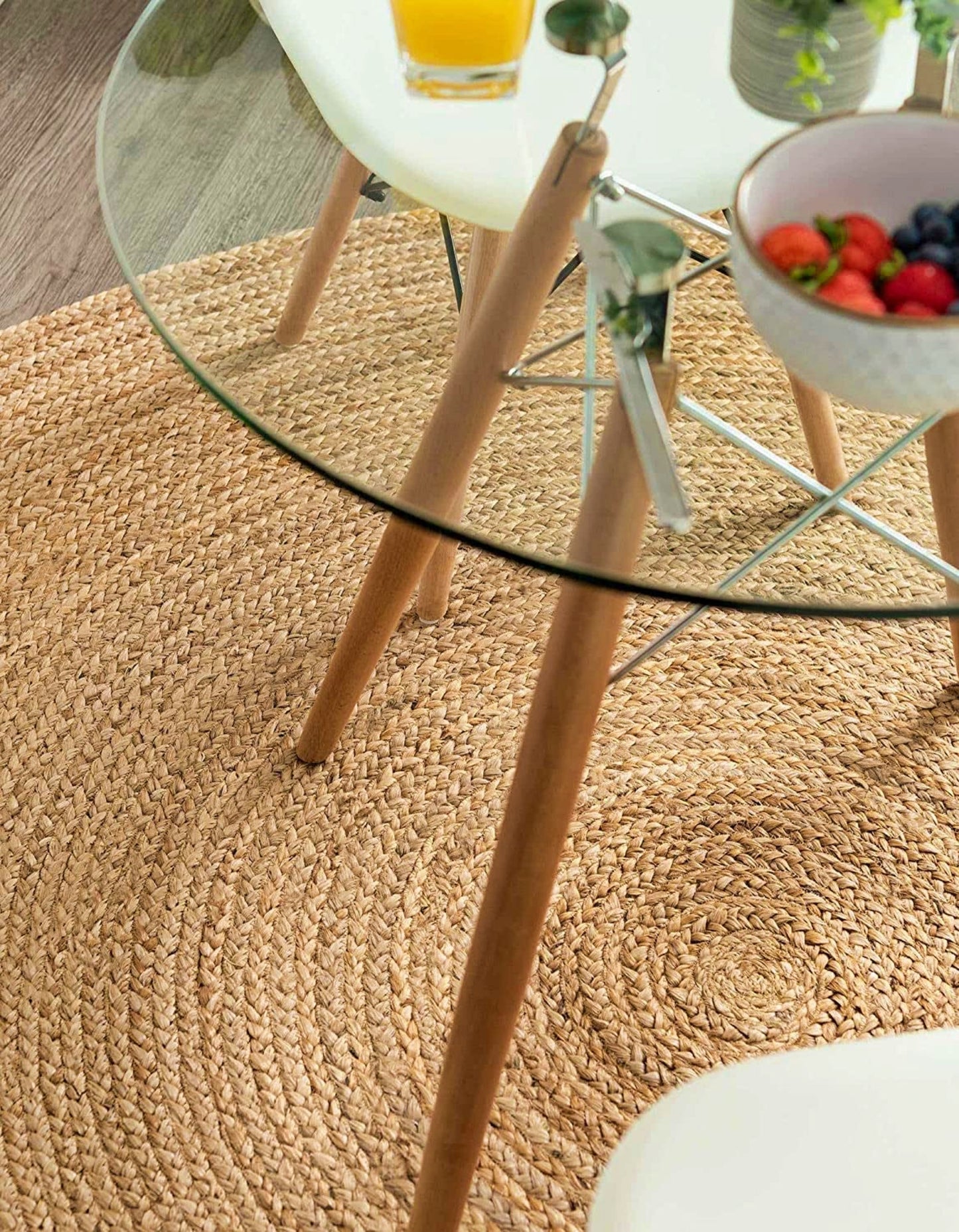 Handwoven Area Rug Ethnic Round Carpet Large Outdoor Wicker Summer Mat Modern