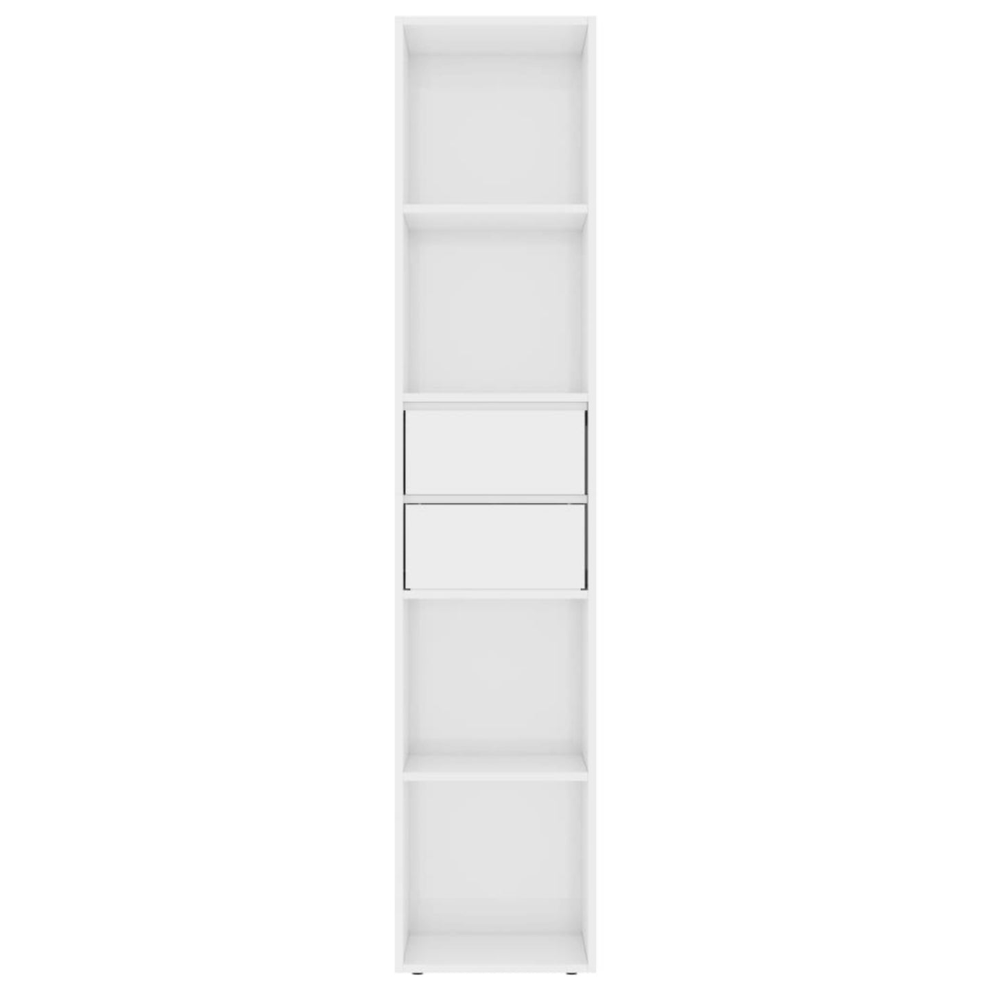 Modern White Bookcase High Gloss Lounge Bookshelf Slim Display Storage Cabinet