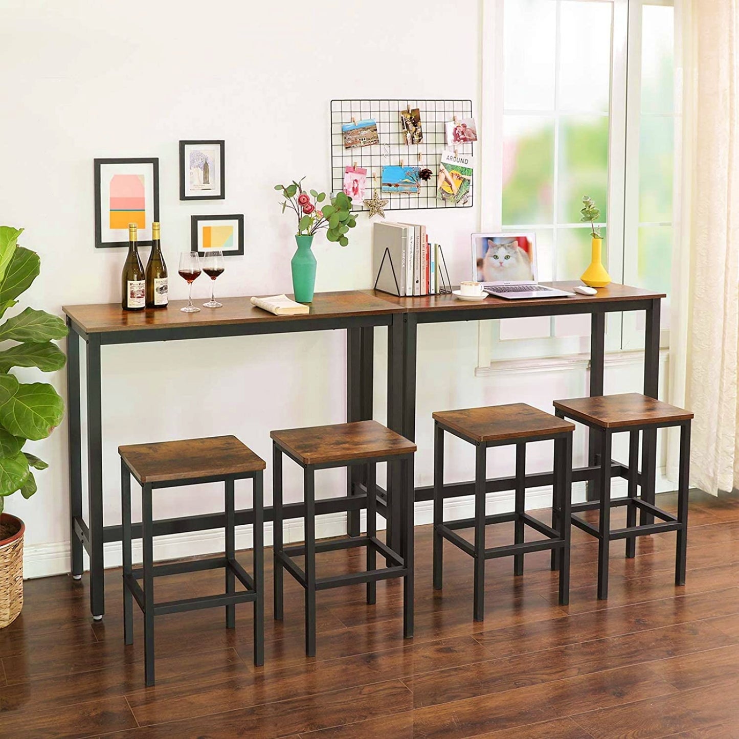 Industrial Bar Table Vintage Tall Kitchen Rustic Home Coffee Breakfast Console