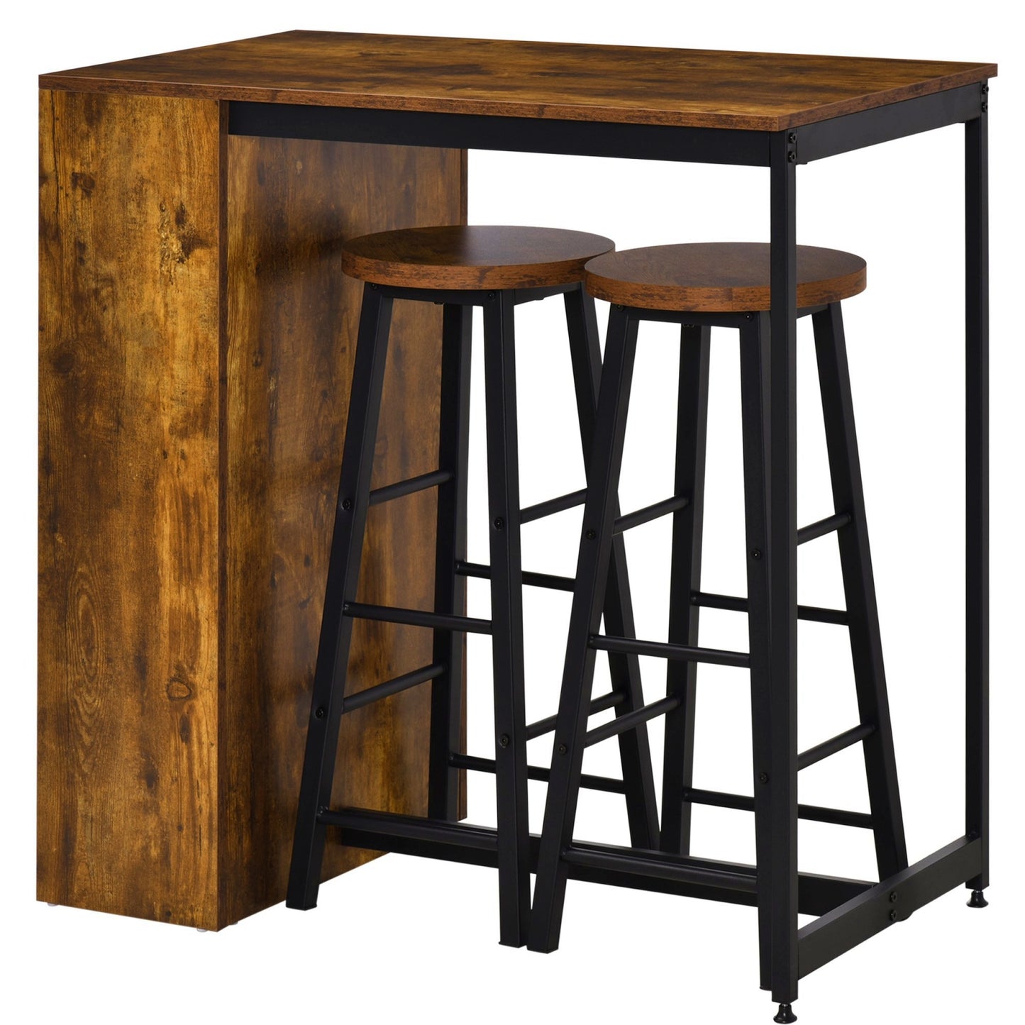 Vintage Bar Table Set Industrial Kitchen Breakfast Tall Island Rustic Dining Coffee Furniture