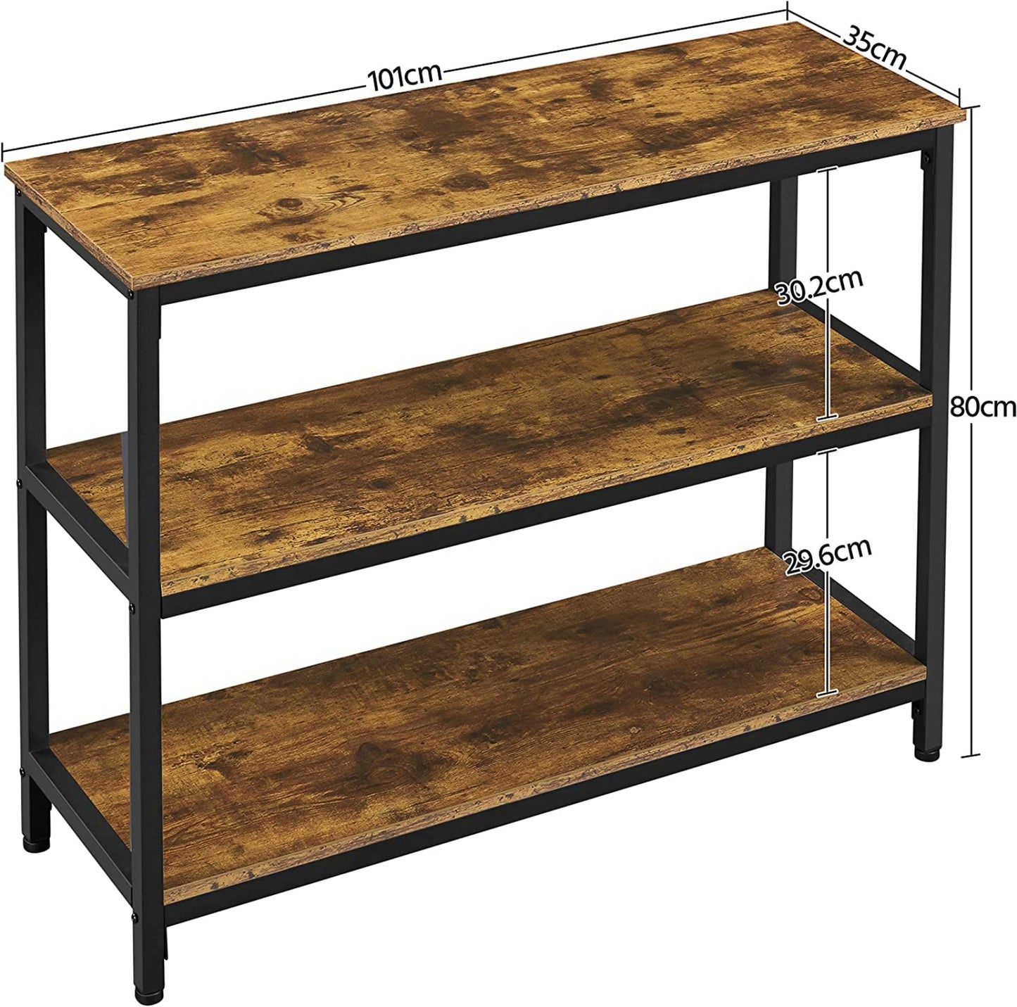 Industrial Shelving Unit Rustic Hallway Console Table Vintage Lounge TV Cabinet