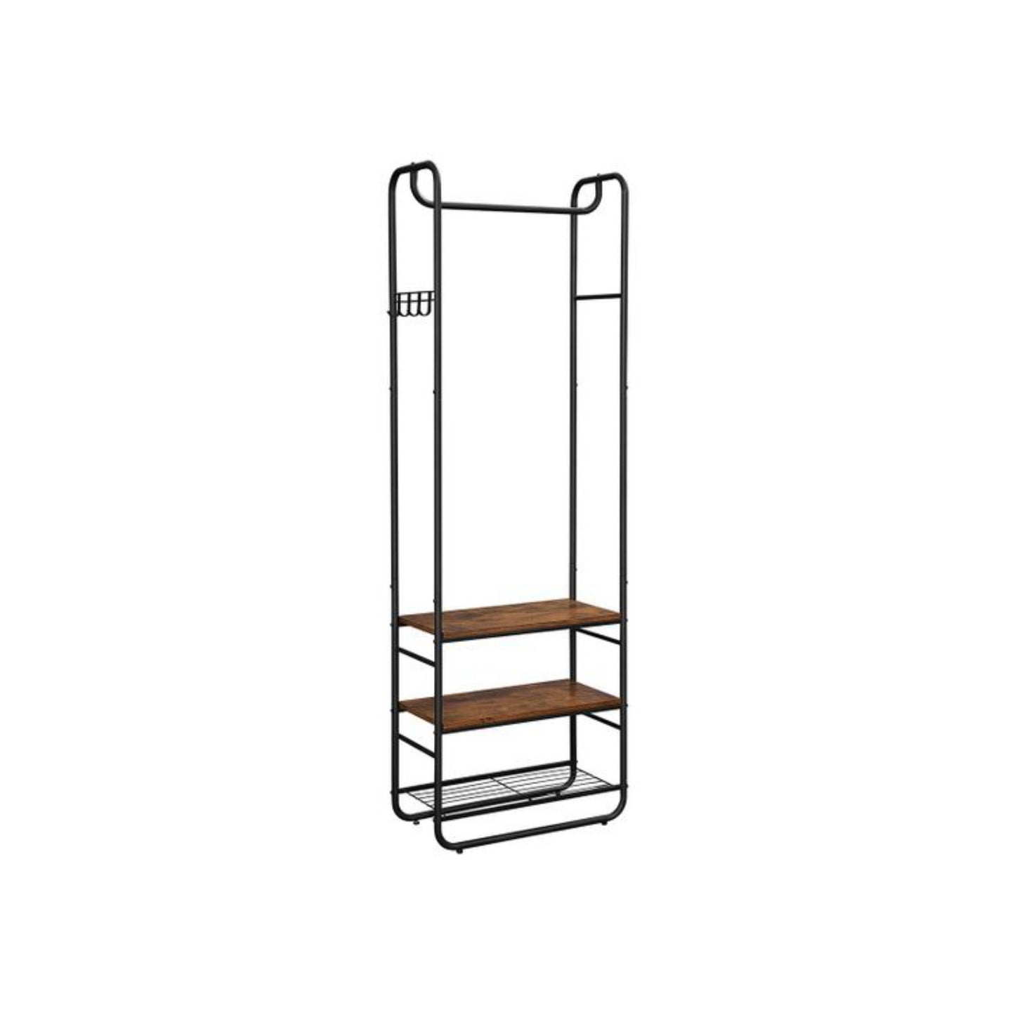 Industrial Open Closet Vintage Coat Stand Hallway Shoe Cabinet Clothes Rail Modern Wardrobe