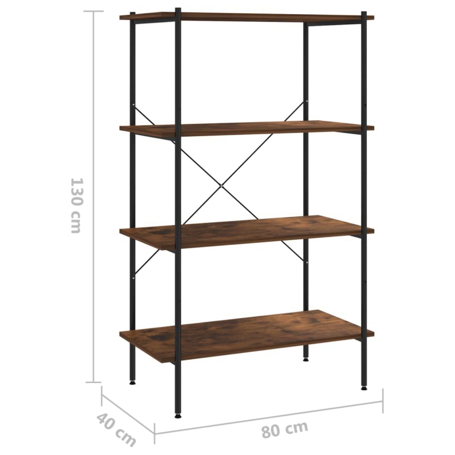 Industrial Home Bookcase Metal Shelving Unit Rustic Low Display Storage Cabinet