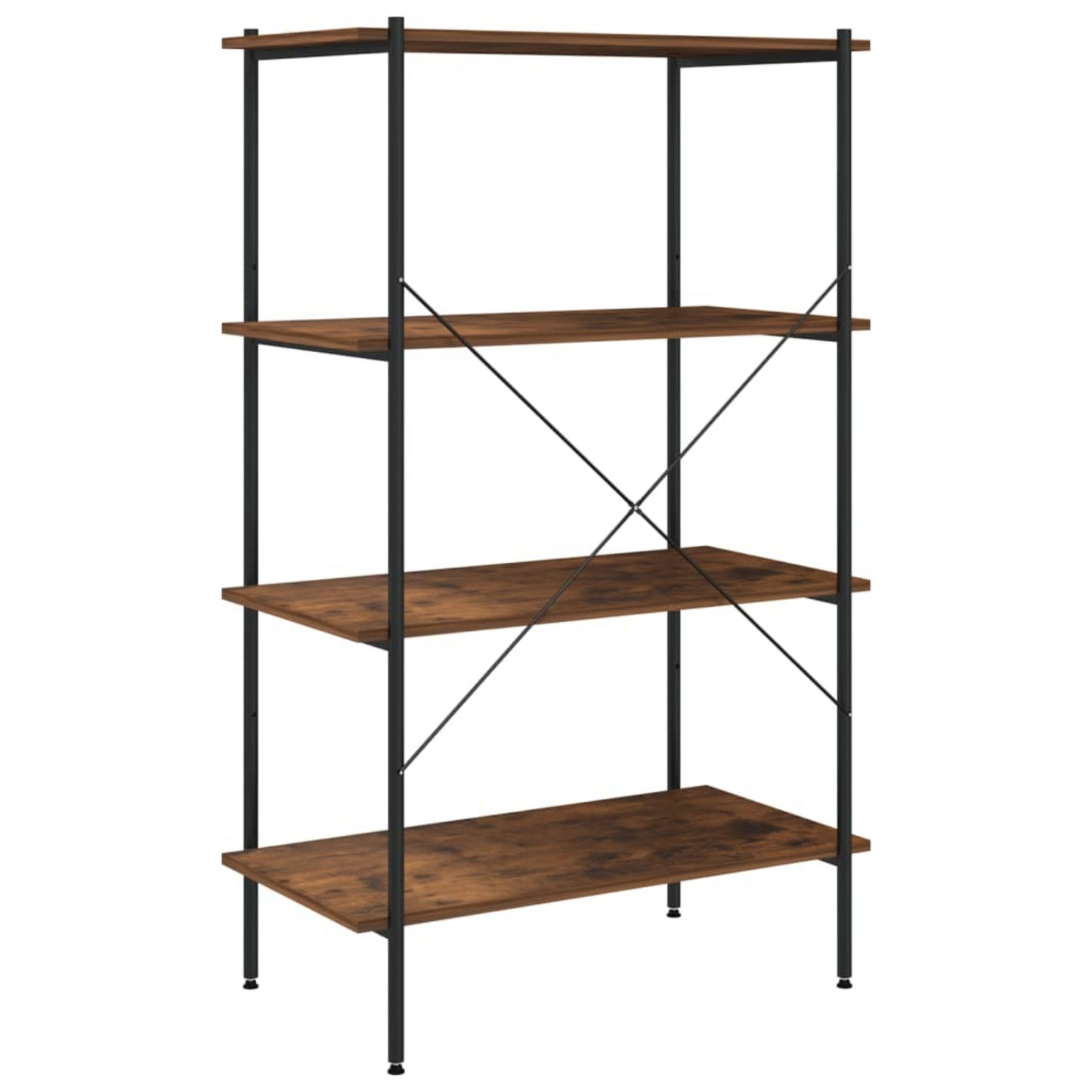 Industrial Home Bookcase Metal Shelving Unit Rustic Low Display Storage Cabinet