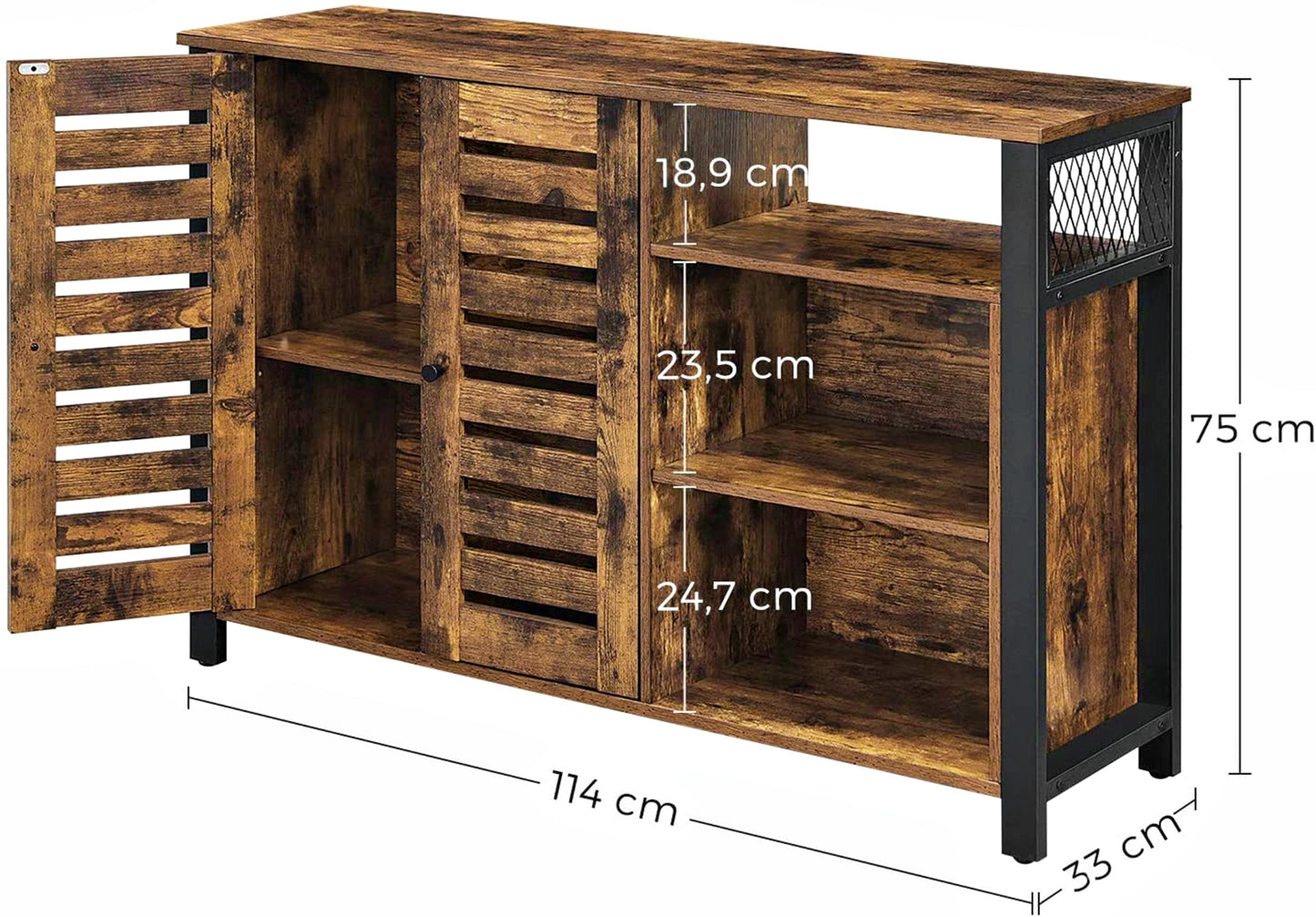 Rustic Storage Sideboard Large Industrial Lounge Cabinet Kitchen Unit TV Console