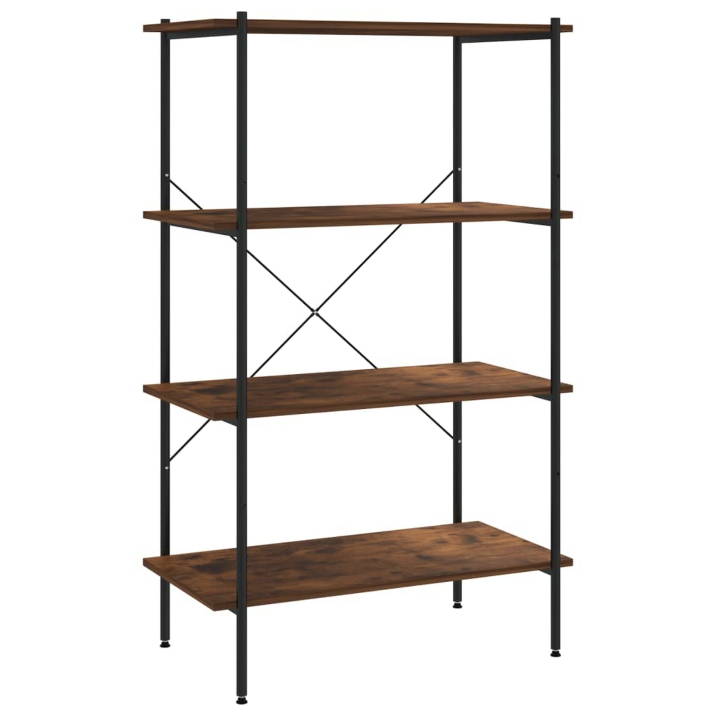 Industrial Home Bookcase Metal Shelving Unit Rustic Low Display Storage Cabinet