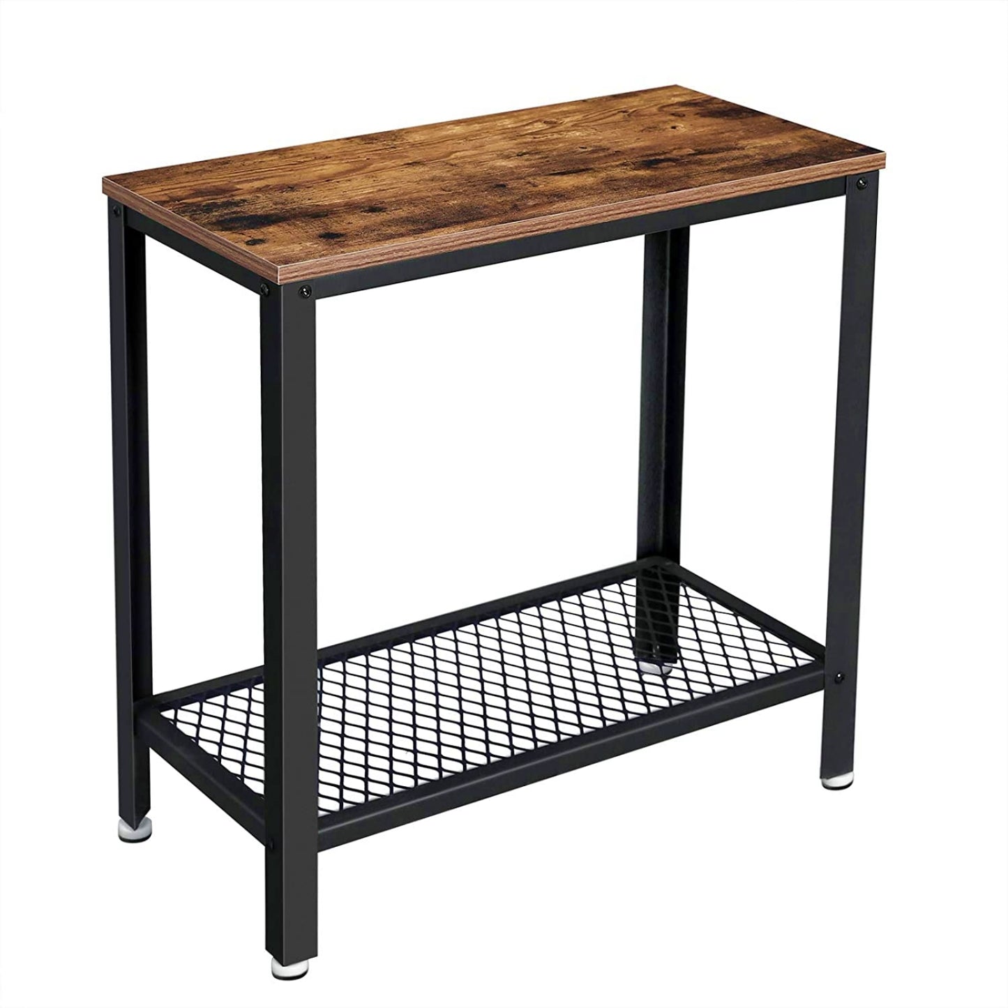 Industrial Side Table Modern End Stand Wood Metal Small Console Home Lounge Storage Display Furniture