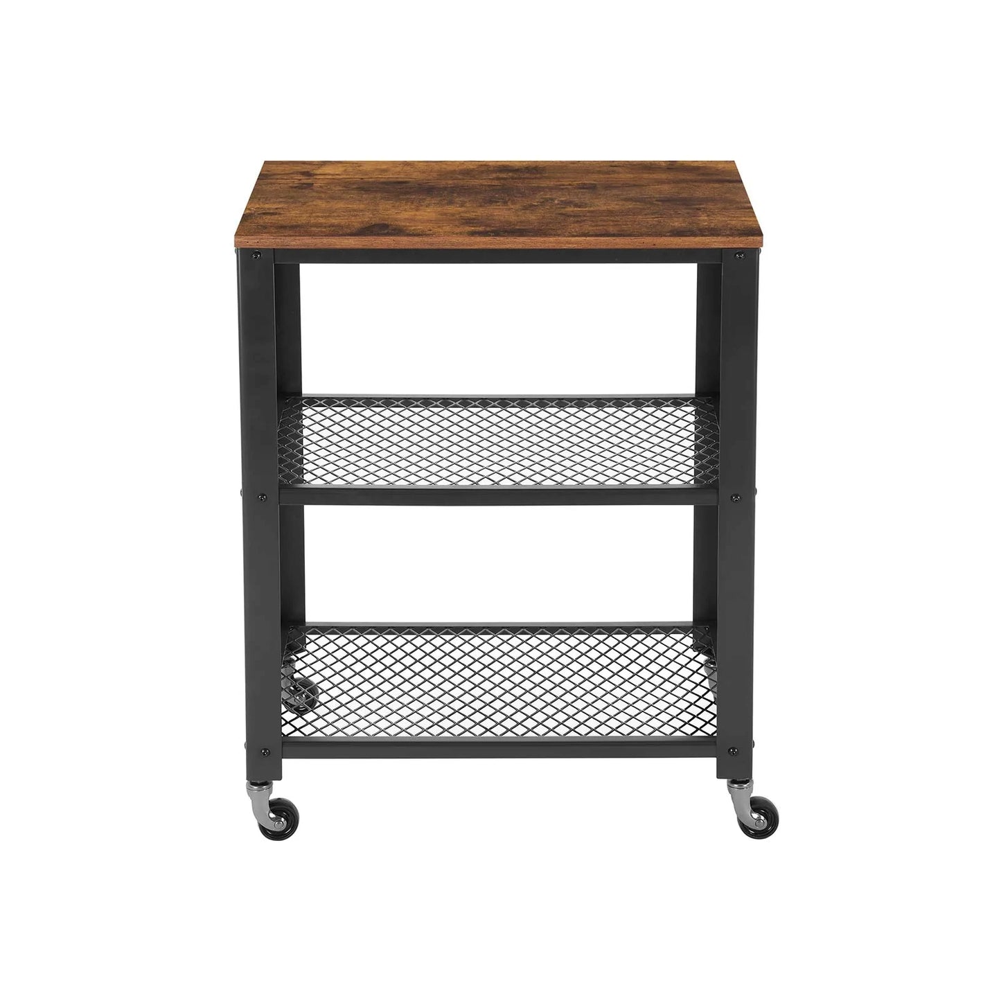 Industrial Side Table Vintage Trolley Kitchen Serving Cart Rustic Shelving Unit