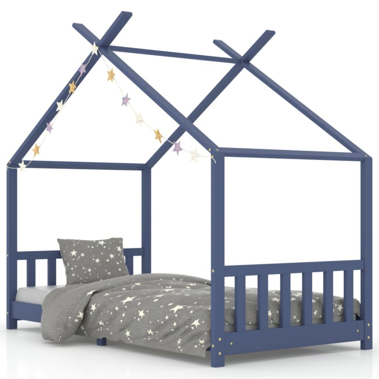 Montessori Kids Bed Frame Wooden Playhouse Floor Bedstead Children Teepee Tree House