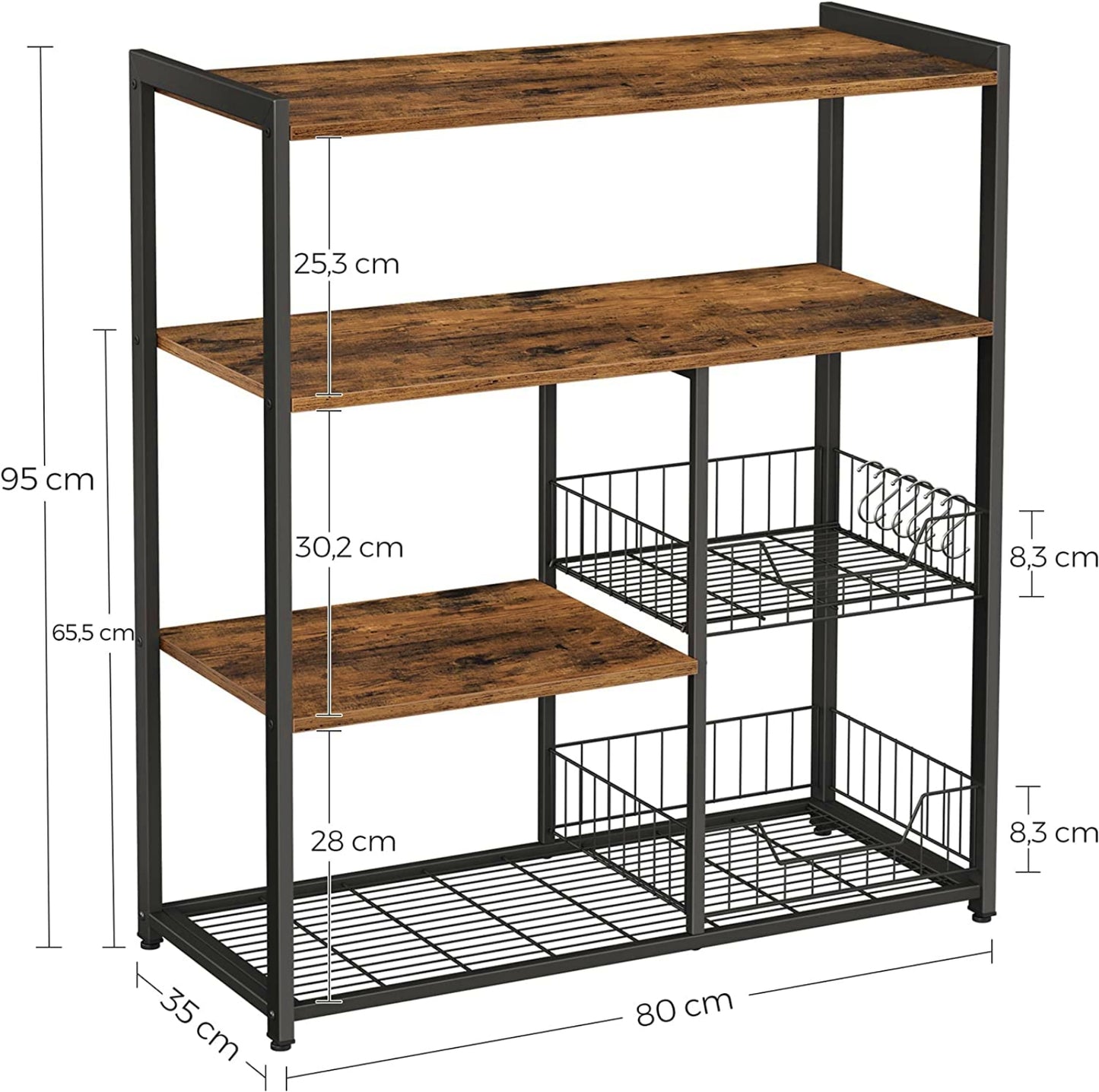 Kitchen Storage Island Modern Shelving Unit Coffee Machine Microwave Stand Vegetables Rack