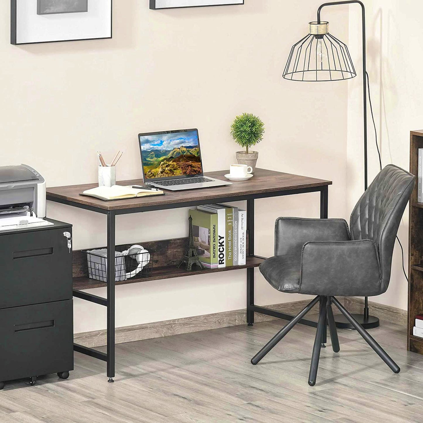 Industrial Writing Desk Large Laptop Stand Home Office Study Console Workstation