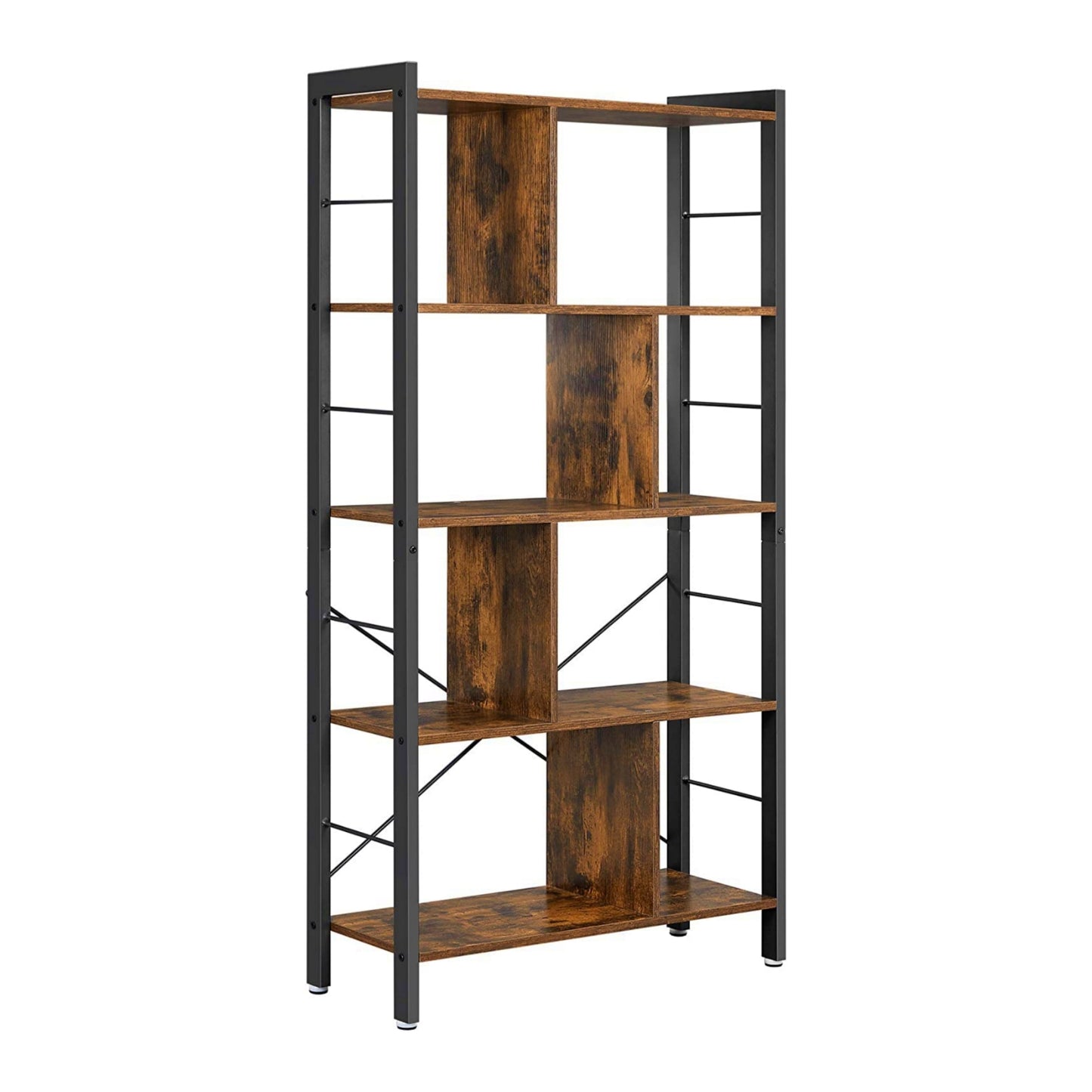 Vintage Metal Bookcase Industrial Shelving Unit Home Office Lounge Bookshelf