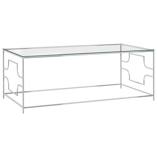 Modern Coffee Table Glass Top Lounge Sofa Side Unit Contemporary Metal Furniture