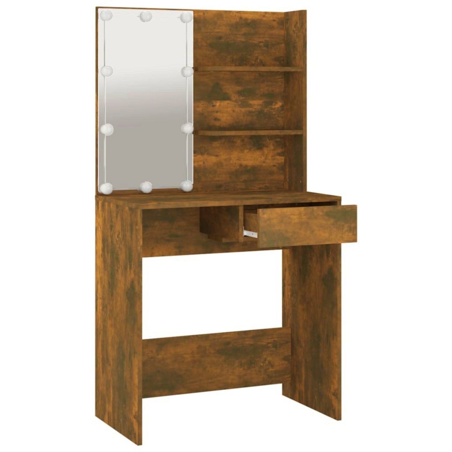 Vintage Dressing Table Rustic Vanity Unit Hollywood LED Mirror Makeup Storage